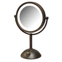 Lighted Tabletop Vanity Mirror with 1X & 8X Magnification