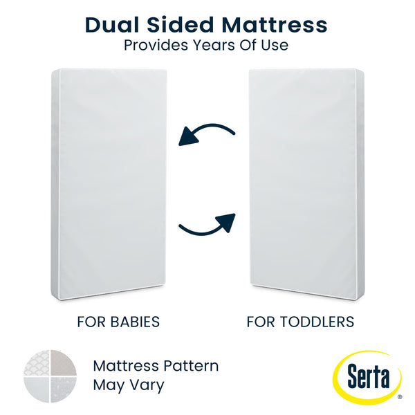 Firm Fiber Core Crib & Toddler Mattress – Dual Sided, Waterproof, GREENGUARD Gold Certified