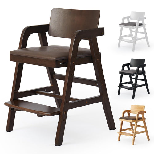 Adjustable Wooden High Chair for Toddlers & Babies