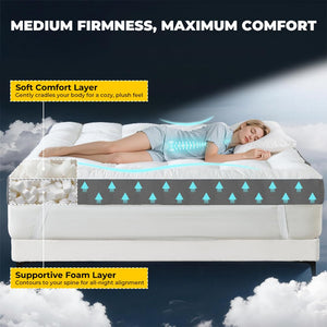 4 Inch Cooling Cotton Mattress Topper with Memory Foam