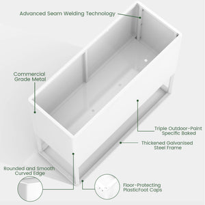 Large Metal Planter Box with Legs — Rectangular Raised Garden Bed for Outdoor & Indoor Use