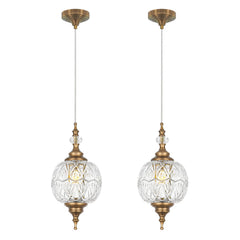 G9 Pendant Light Set of 2 – Glass Shade Adjustable Hanging Light