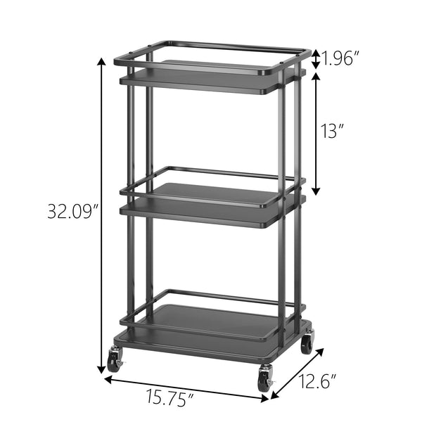 3-Tier Rolling Bar Cart with Wheels