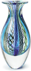 Hand Blown Glass Vase – Red Murano Style Boho Art Glass