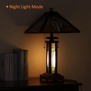 Tiffany Stained Glass Table Lamp – Amber Brown