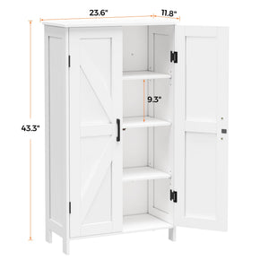 Farmhouse Storage Cabinet with Barn Doors and Adjustable Shelves