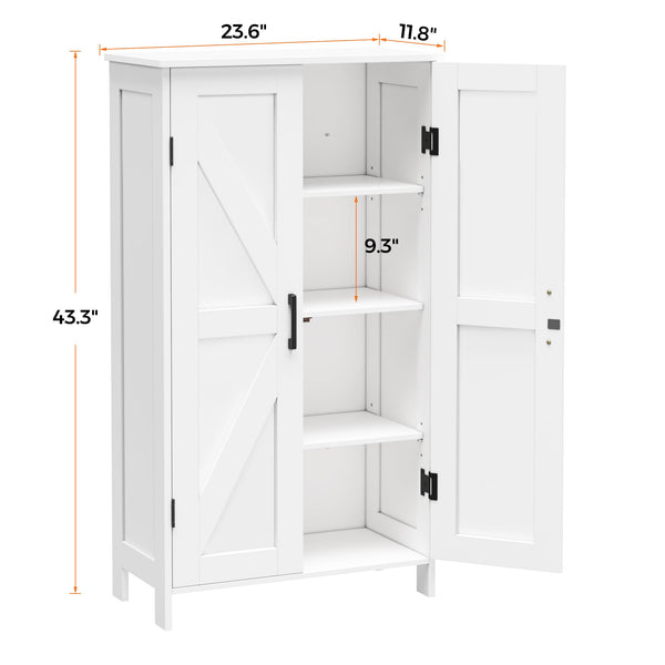 Farmhouse Storage Cabinet with Barn Doors and Adjustable Shelves