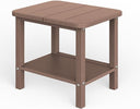 GREFORG Patio Side Table, Small Rectangular HDPE Adirondack End Table for Outdoor Use in Pool, Garden, Lawn, Backyard,Navy
