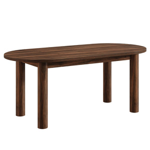63" Oval Dining Table for 6 – Walnut MDF Kitchen Table