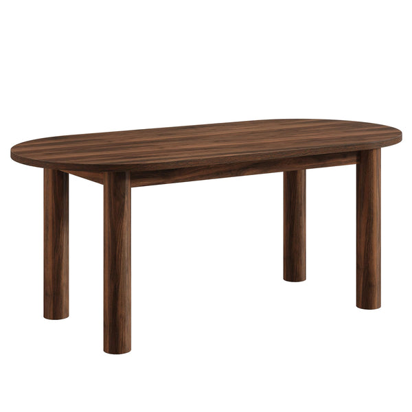 63" Oval Dining Table for 6 – Walnut MDF Kitchen Table