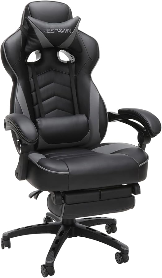Ergonomic Gaming Chair with Footrest & Lumbar Support