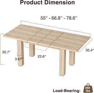 Extendable Dining Table for 6-10, Oak