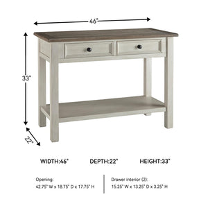 Farmhouse Sofa Table with Drawers
