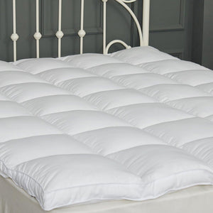 2-Inch Quilted Mattress Topper with Down Alternative Fill & 4-Band Elastic Skirt
