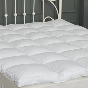 2-Inch Quilted Mattress Topper with Down Alternative Fill & 4-Band Elastic Skirt