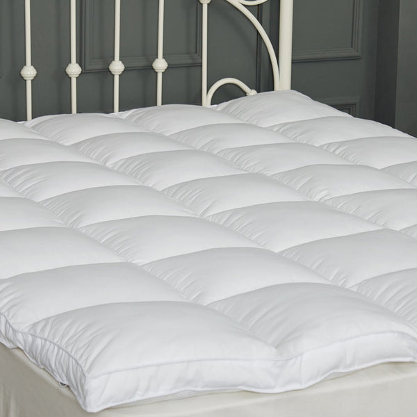 2-Inch Quilted Mattress Topper with Down Alternative Fill & 4-Band Elastic Skirt
