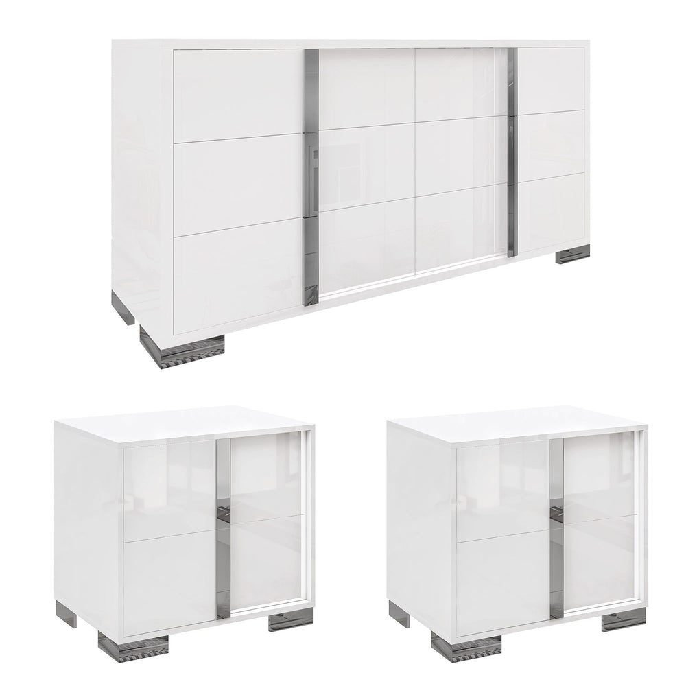 3-Piece Bedroom Dresser Set with 2 Nightstands & 6-Drawer Dresser