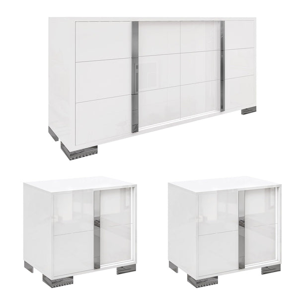 3-Piece Bedroom Dresser Set with 2 Nightstands & 6-Drawer Dresser