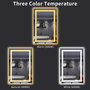 LED Bathroom Mirror with Lights – Anti-Fog, Dimmable, Backlit & Front Lit