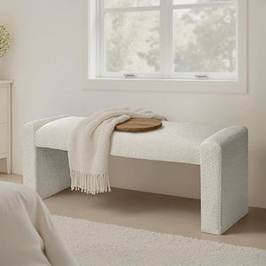 Upholstered Entryway Bench with Solid Wood Frame