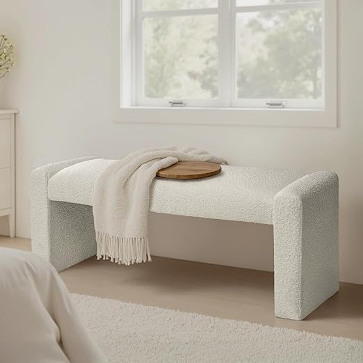 Upholstered Entryway Bench with Solid Wood Frame