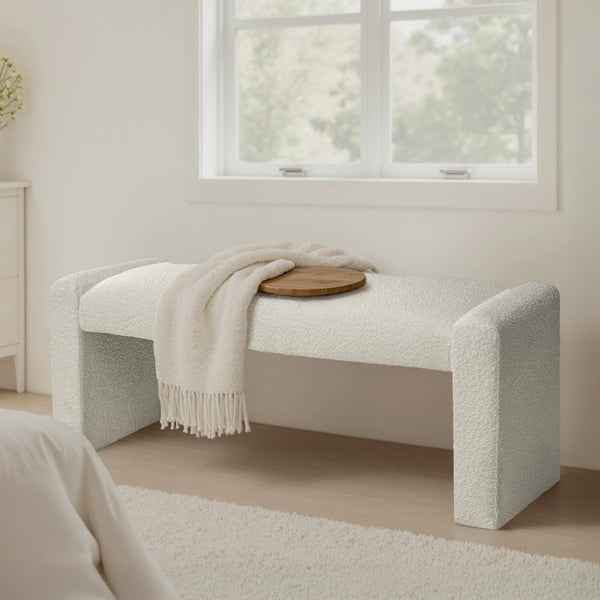 47" Upholstered Bench with Solid Wood Frame