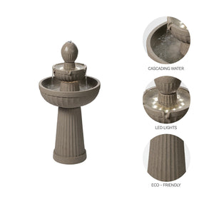 Outdoor LED Water Fountain with Cascading Waterfall