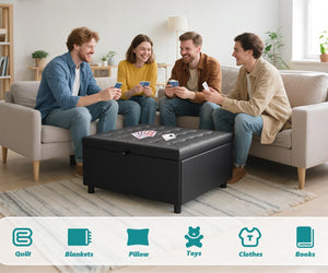 Large Square Storage Ottoman with Lift Top