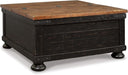 Farmhouse Square Lift-Top Coffee Table with Storage