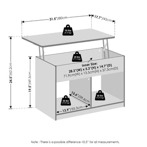 Lift Top Coffee Table with Hidden Storage