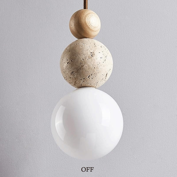 Stone & Glass Pendant Light – G9 Hanging Ceiling Lamp