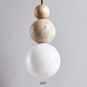 Stone & Glass Pendant Light – G9 Hanging Ceiling Lamp