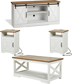4-Piece Farmhouse Living Room Table Set