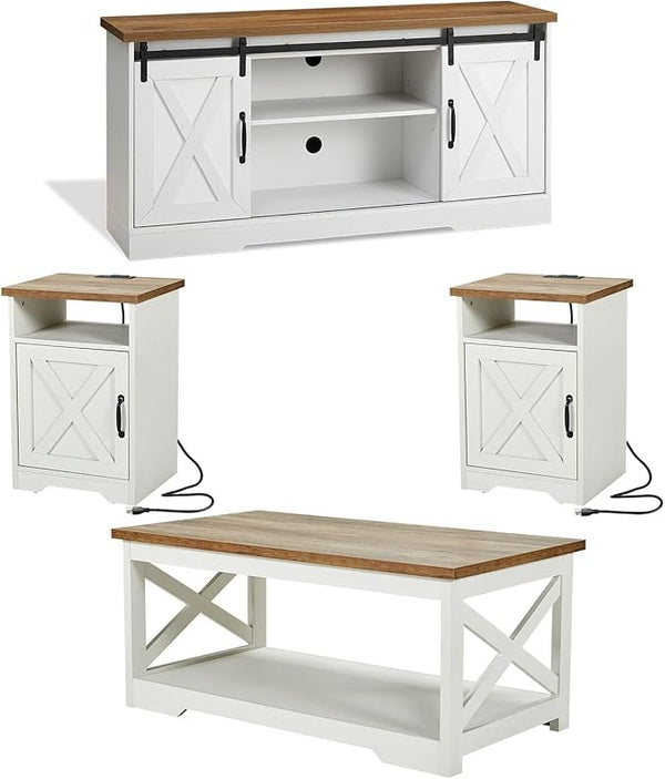 4-Piece Farmhouse Living Room Table Set