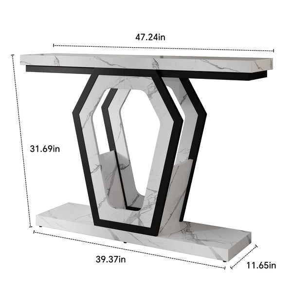 47" Console Table – Marble Texture