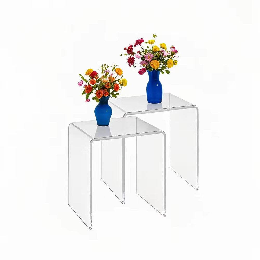 Clear Acrylic End Table Set of 2 – 12"D x 16"W x 18"H