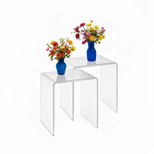 Clear Acrylic End Table Set of 2 – 12"D x 16"W x 18"H