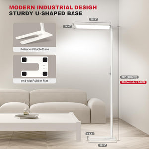 150W Full-Spectrum LED Floor Lamp, 11000LM Dimmable 4000K, Motion Sensor & Nightlight, 79"