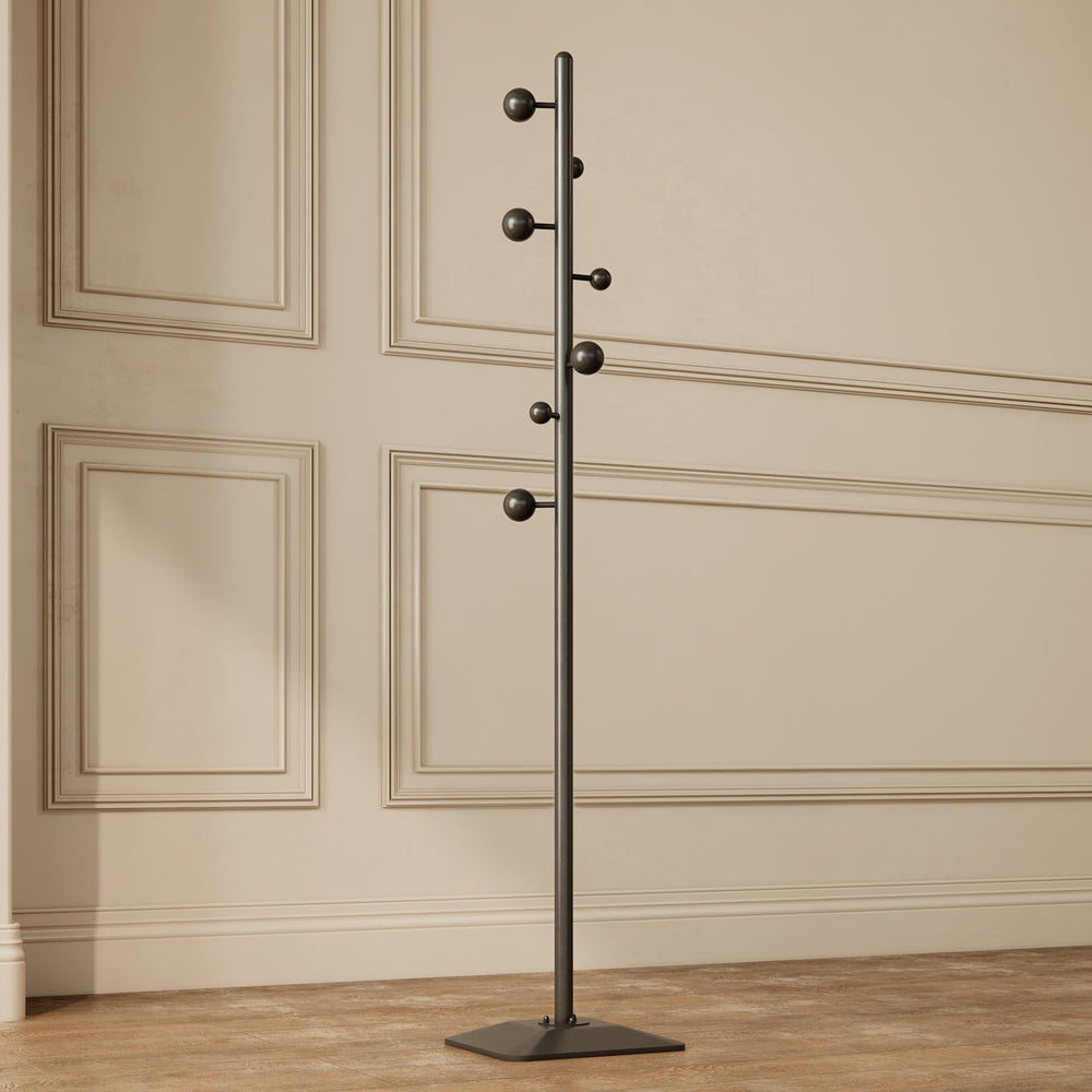 Metal Freestanding Coat Rack with 7 Hooks and Heavy Base