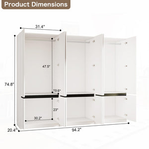 Freestanding Wardrobe Closet with Doors