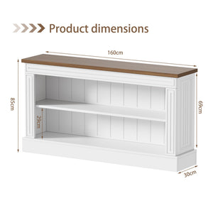 63-Inch Narrow Console Table with 3-Tier Shelves