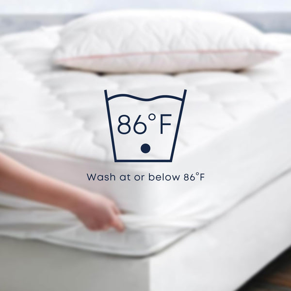 Wool Mattress Protector with 100% Cotton Cover – Breathable & Hypoallergenic
