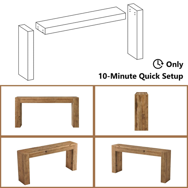 Reclaimed Wood Console Table 63"