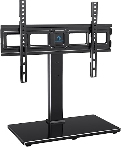 Universal Swivel TV Stand with Tempered Glass Base