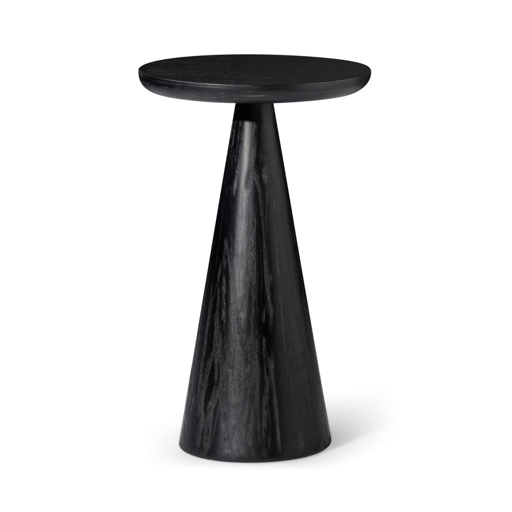Round Wood Side Table – Rustic Industrial Accent