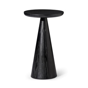 Round Wood Side Table – Rustic Industrial Accent