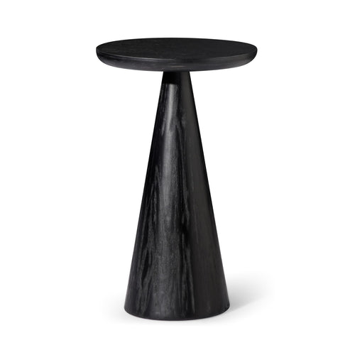 Round Wood Side Table – Rustic Industrial Accent