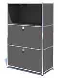 Metal Cabinet with Flap Doors & Open Shelves