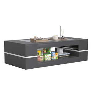 47" 2-Tier Glass Top Coffee Table
