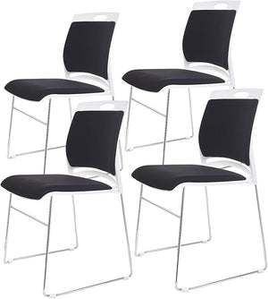 8-Pack Stackable Guest Chairs with Padded Seat & Back – Black